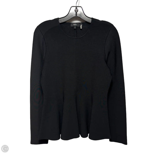 Heavy Knit Top Long Sleeve By Theory In Black, Size: L