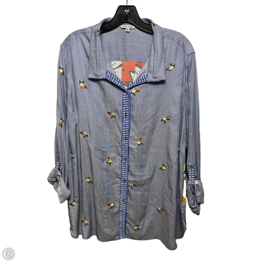 Del Mar Top Long Sleeve By John Mark In Striped Pattern, Size: Xl