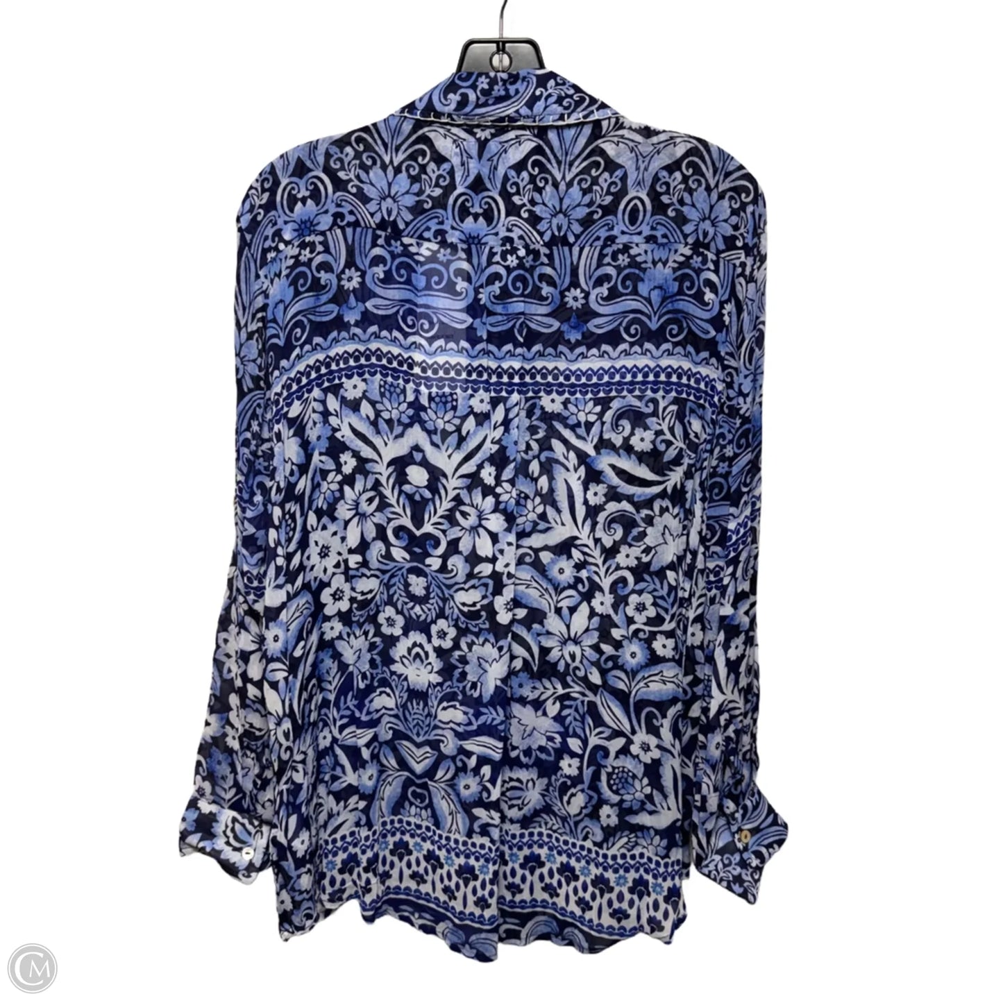 WOV HOLLY Top Long Sleeve By karyn seo In Blue Multi, Size: M