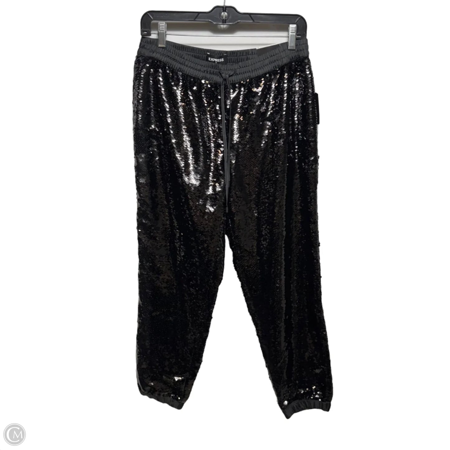 High-Rise Sequin Joggers By Express In Black, Size: S