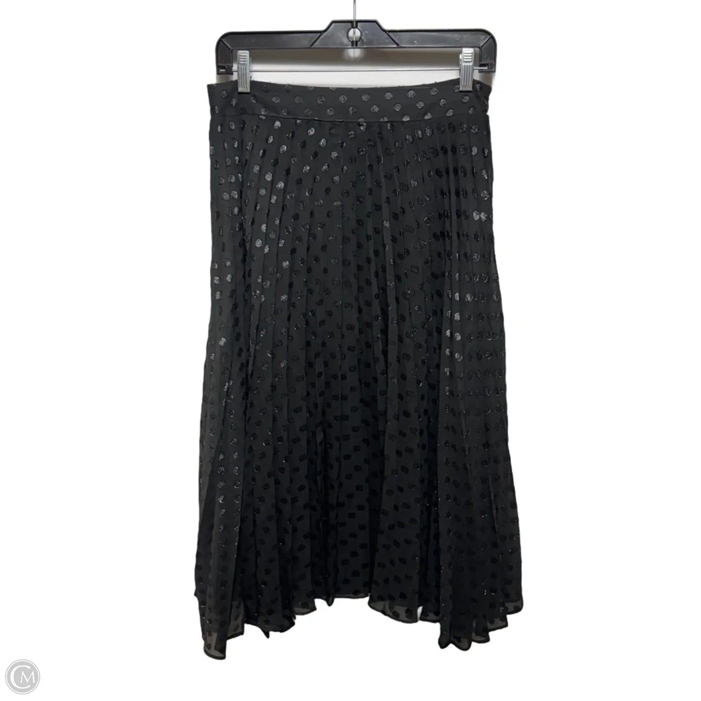 Swiss Dot Pleated Midi Skirt By Cynthia Rowley In Black, Size: 6