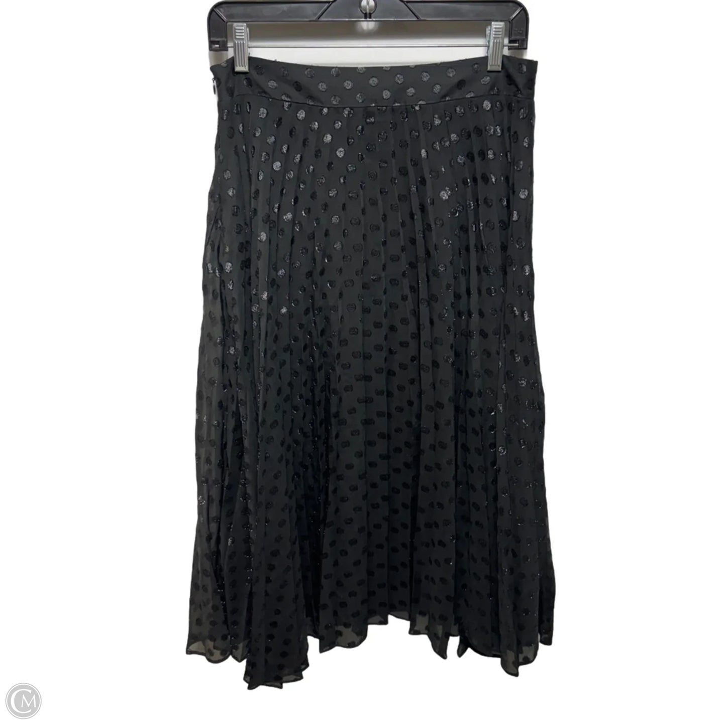 Swiss Dot Pleated Midi Skirt By Cynthia Rowley In Black, Size: 6
