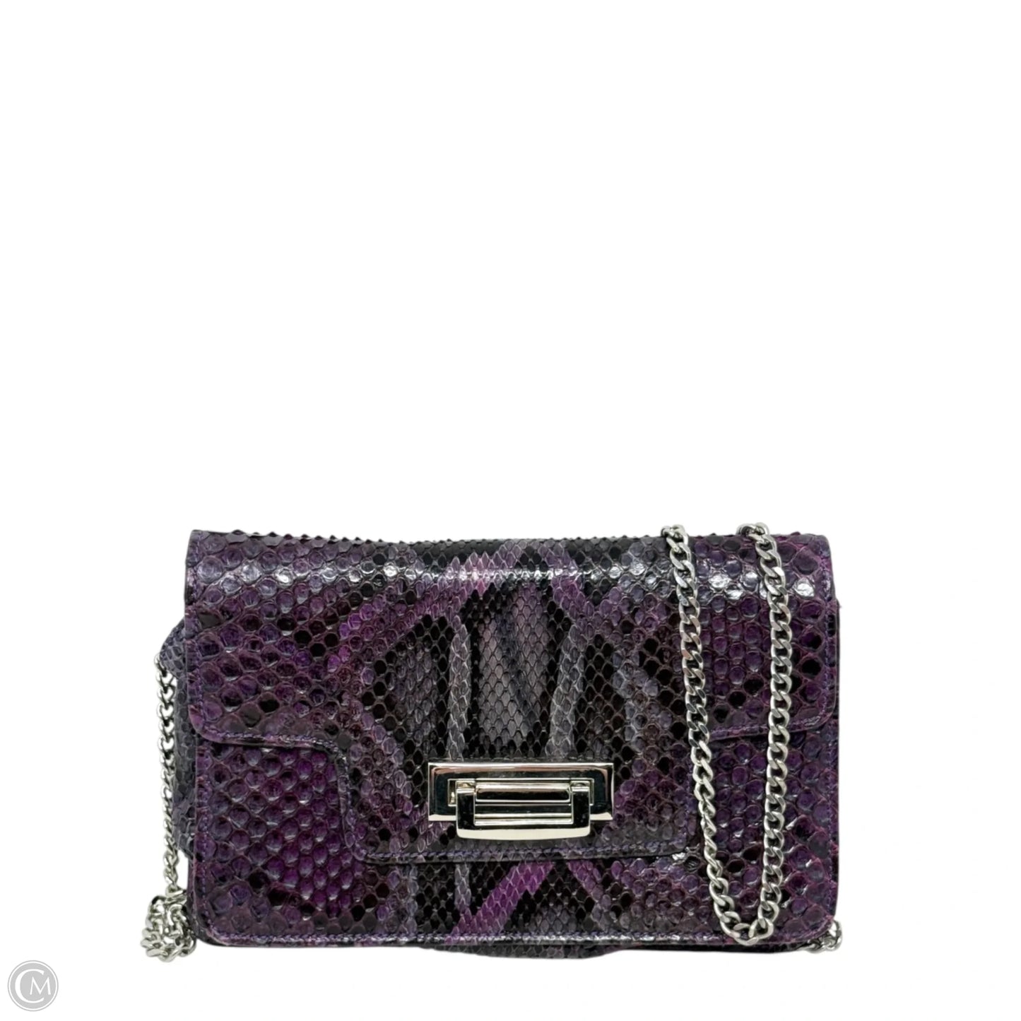 Python Leather Shoulder Bag, Clutch By Vero Pitone, Size: Small