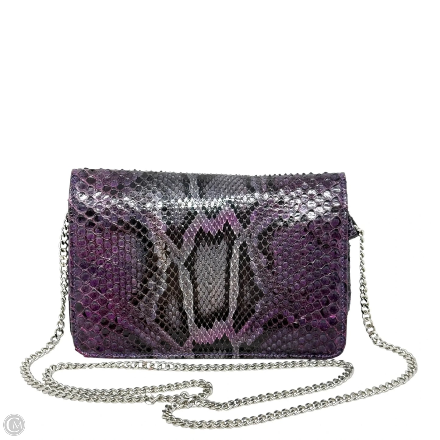 Python Leather Shoulder Bag, Clutch By Vero Pitone, Size: Small
