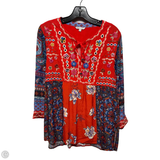 Spice It Up Top Long Sleeve By John Mark In Multi-colored, Size: S