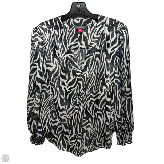 Confetti Ready Top Long Sleeve By Vince Camuto In Black & White, Size: 1x