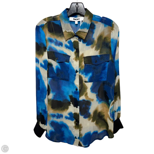 Ink Swirl Top 2pc Long Sleeve By Dkny In Multi-colored, Size: S