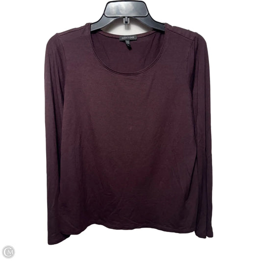 Top Long Sleeve By Eileen Fisher In Brown, Size: L
