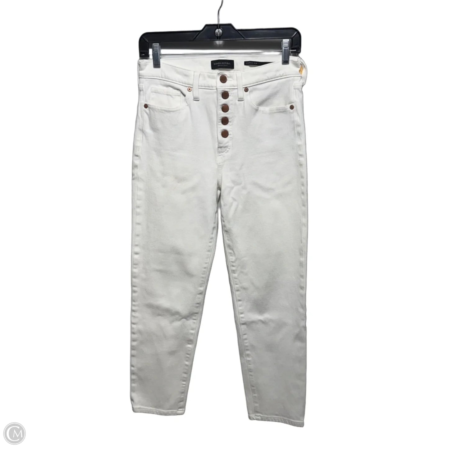 High Rise Skinny Jeans  By Banana Republic In White Denim, Size: 6/28