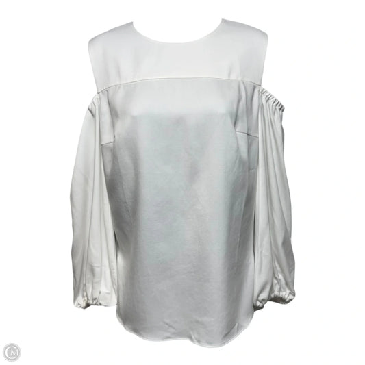 Lyocell Cold Shoulder Top Long Sleeve By Akris In White, Size: 6