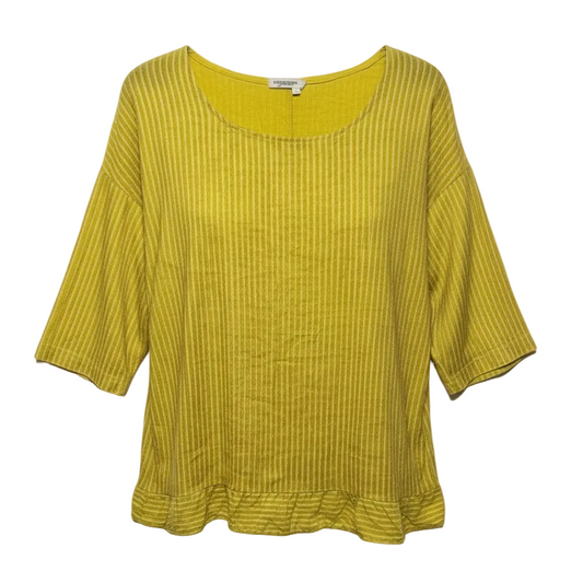 Top 3/4 Sleeve By Lungo L’Arno In Yellow, Size: S