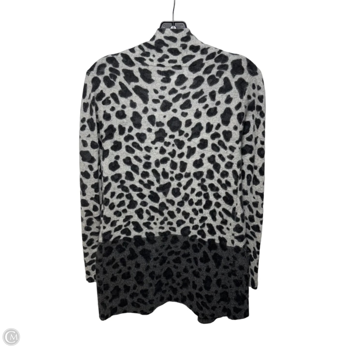 Sweater Cardigan Cashmere By Magaschoni In Black & Grey, Size: S