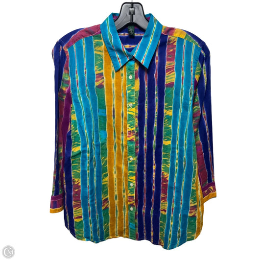 Top Long Sleeve By Lauren By Ralph Lauren In Tie-Dye Multi-colored, Size: L