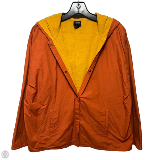 Jacket Windbreaker By Eileen Fisher In Orange, Size: Mp