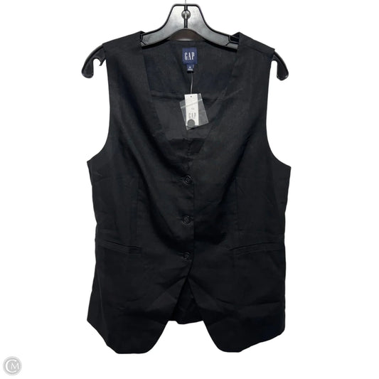 Linen Blend Vest By Gap In Black, Size: M