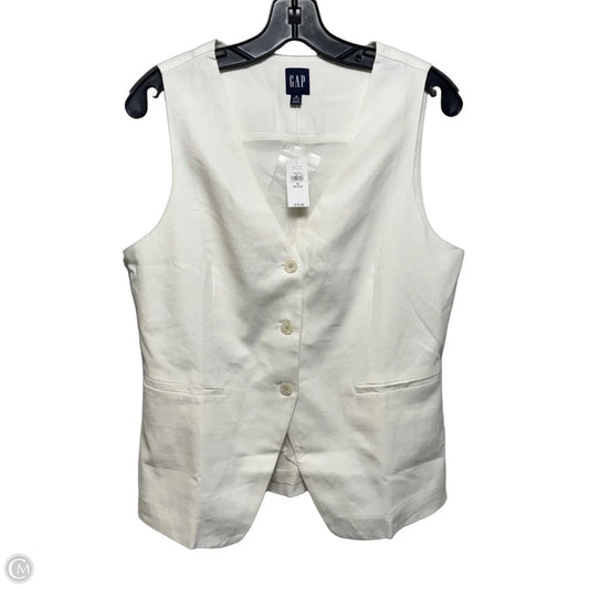 Linen Blend Vest By Gap In White, Size: Mp