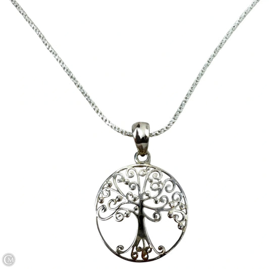Sterling Silver Southern Gates Oak Tree Pendant Wheat Chain Necklace