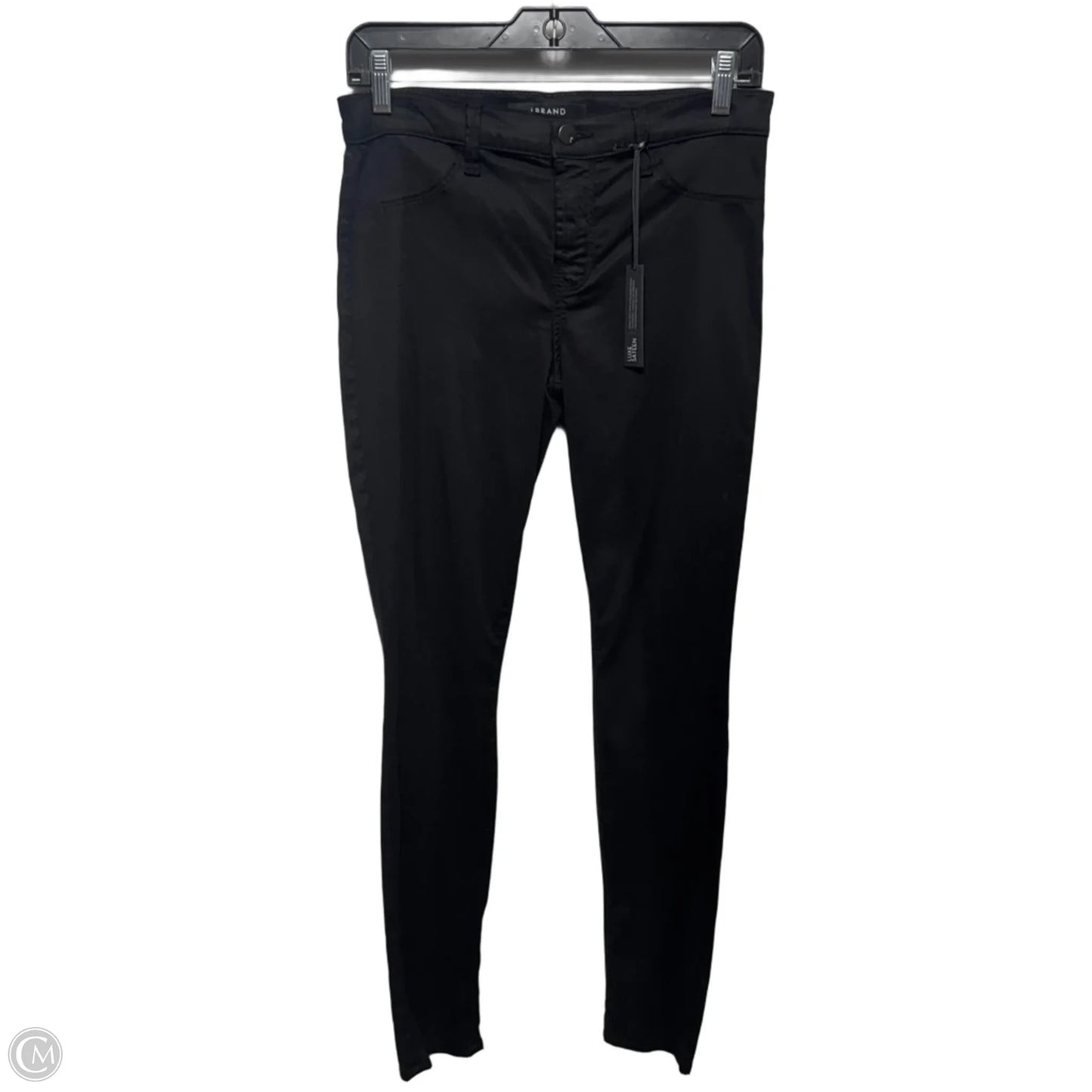 Luxe Sateen Mid Rise Super Skinny Jeans By J Brand In Black, Size: 6