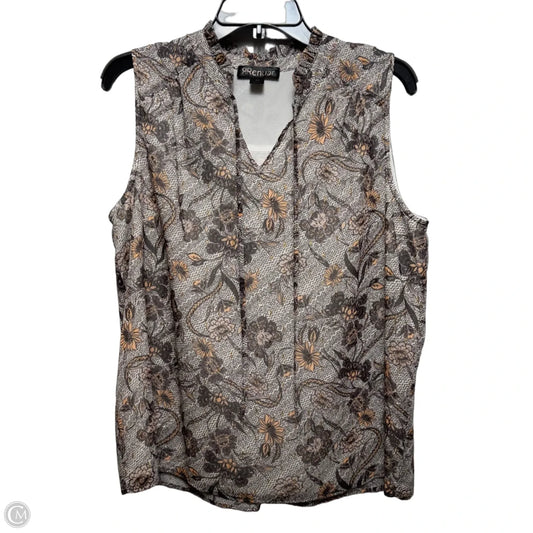 Top Sleeveless By Renuar In Floral Print, Size: M