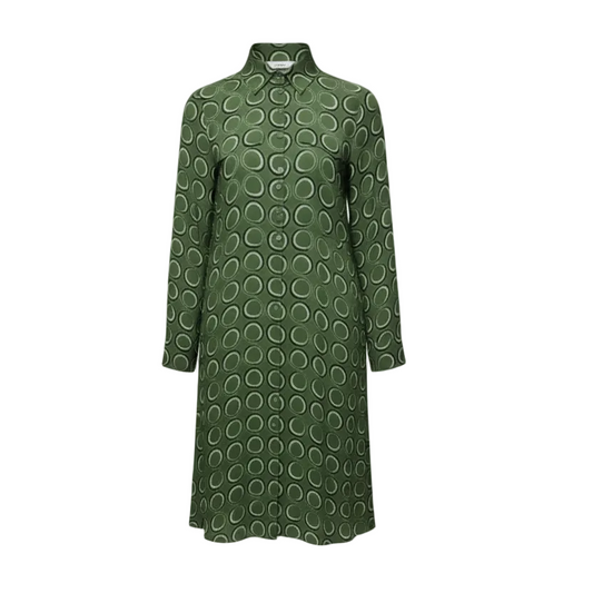 Mandalyn Shirt Dress Designer By Lafayette 148 In Green, Size: 8