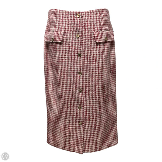 Lilah Skirt Midi By J Mclaughlin In Off White/Red Houndstoth, Size: 10
