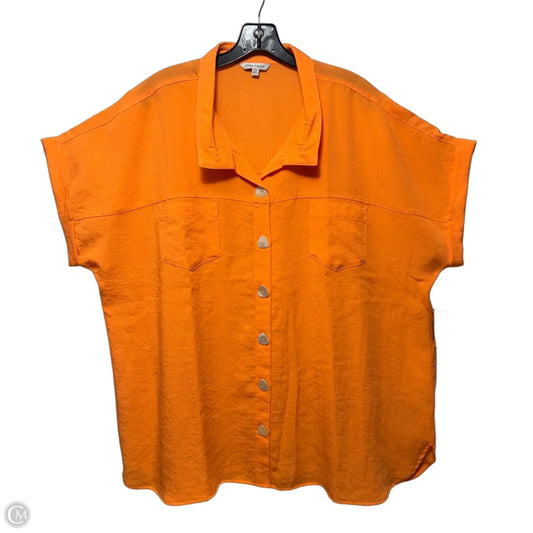 Top Short Sleeve By John Mark In Orange, Size: 2x