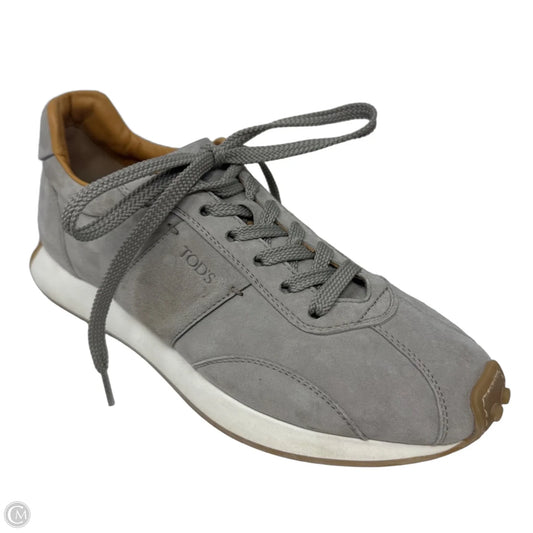 T Suede Sneakers Shoes Luxury Designer By Tods In Grey, Size: 8.5 (38.5)