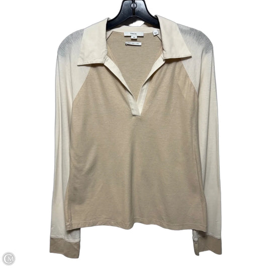 Top Long Sleeve By Vince In Cream, Size: M