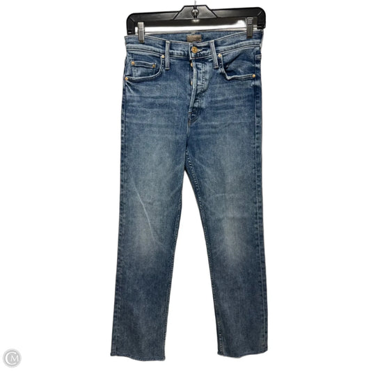 Tomcat Ankle Fray Jeans Straight By Mother In Blue Denim, Size: 2/26
