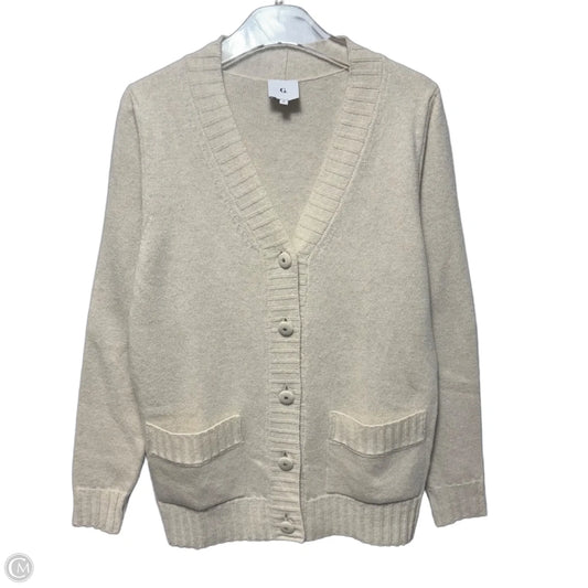 Wool Sweater Cardigan By G by Goop In Cream, Size: M
