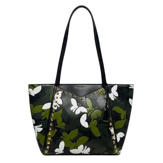 Whitney Butterfly Camo Tote Leather By Michael By Michael Kors, Size: Large