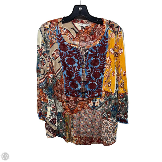 Wild Side Top Long Sleeve By John Mark In Multi-colored, Size: S