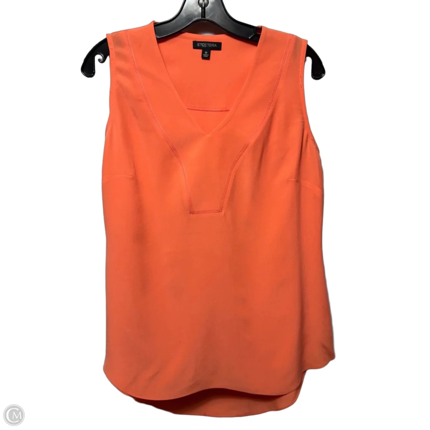 Silk Top Sleeveless By Etcetra In Orange, Size: 10