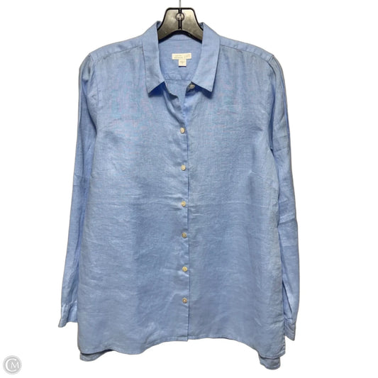 Linen Top Long Sleeve By J. Jill In Blue, Size: S