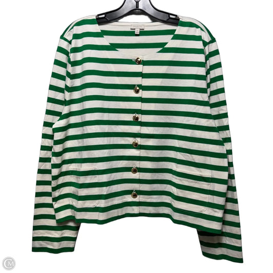 Top Long Sleeve By Talbots In Striped Pattern, Size: Xl