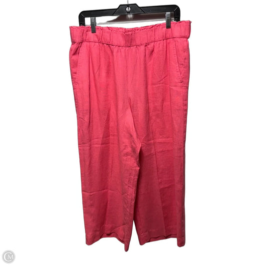 Nantucket Pull-On Wide Leg Crop Pants Linen By Talbots In Coral, Size: L