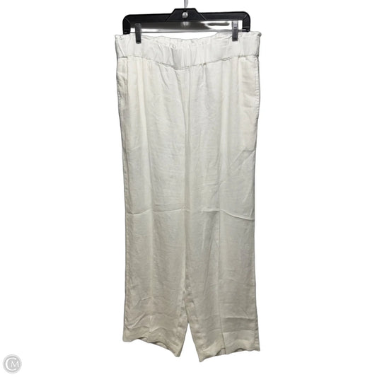 Nantucket Pull-On Wide Leg Crop Pants Linen By Talbots In White, Size: L