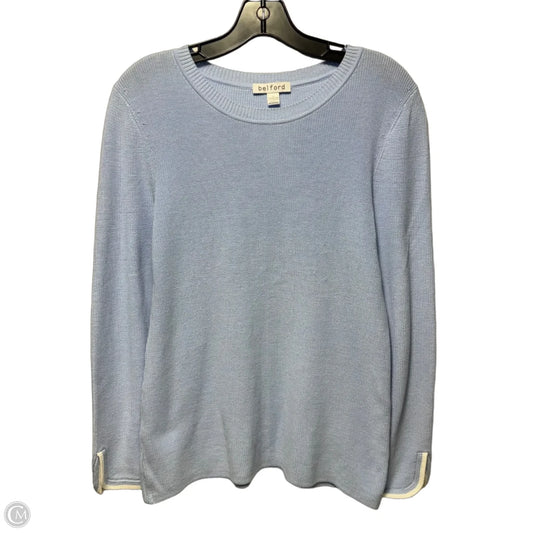 Sweater By Belford In Blue & White, Size: L