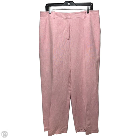 Linen & Silk Blend Pants Designer By Lafayette 148 In Pink, Size: 14