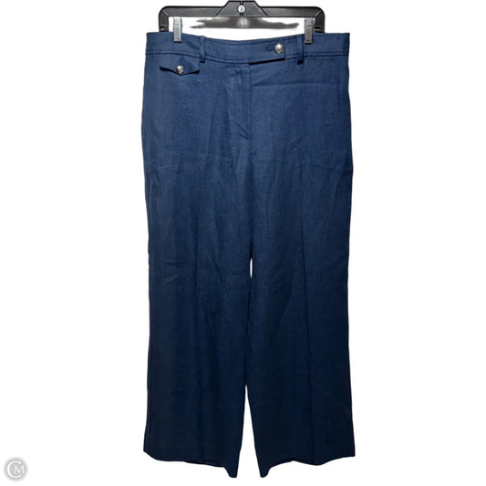 Greenwich Linen Wide Leg Pants By Talbots In Navy, Size: 12