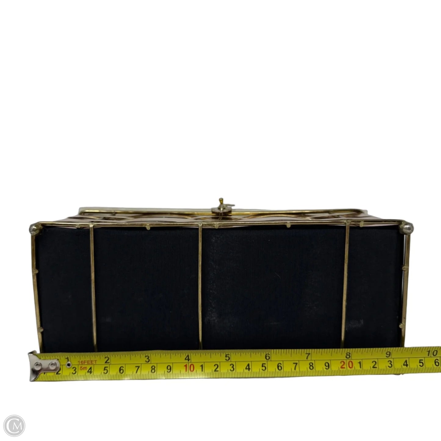 Vintage Collectible Mid-Century Modern Lucite & Woven Copper Box Bag, Size: Small