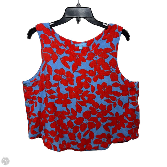Top Sleeveless By Draper James In Blue & Red, Size: L