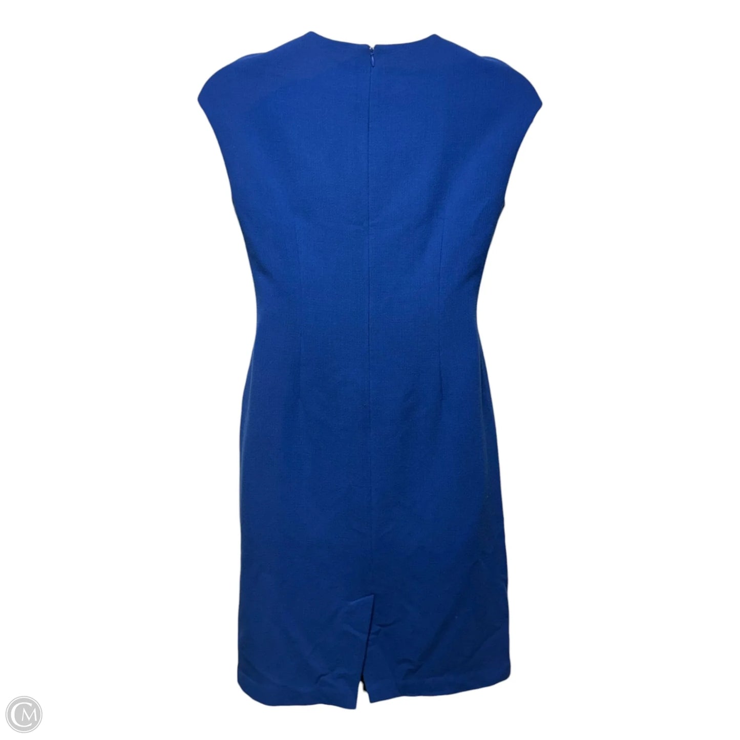 Ponte Drape Sheath Dress Designer By Lafayette 148 In Imperiale Blue, Size: 10