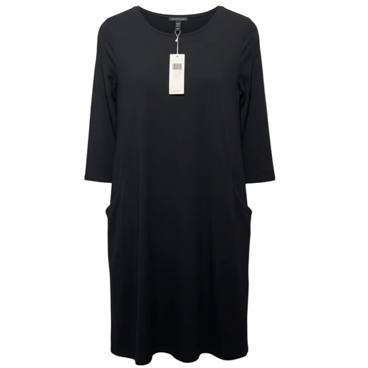 V-Neck A-Line Dress By Eileen Fisher In Black, Size: XXS