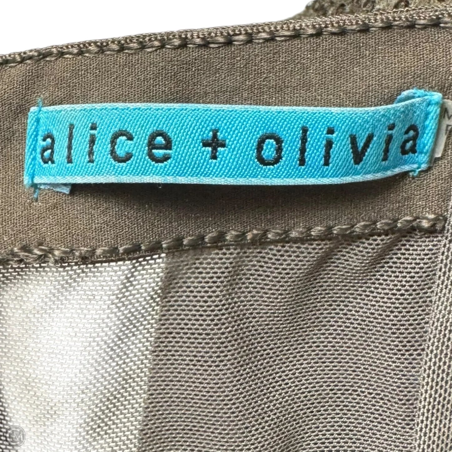 Sequin Embellished Mini Dress Designer By Alice + Olivia In Taupe, Size: M (estimated)