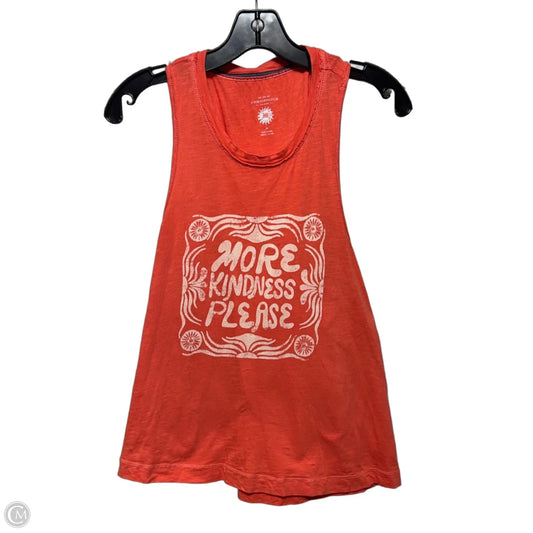 “More Kindness Please” Tank Top By Anthropologie In Orange, Size: Xs