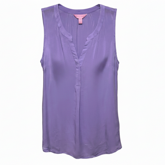 Sleeveless Stacey Top Designer By Lilly Pulitzer In Lilac Verbena, Size: XS