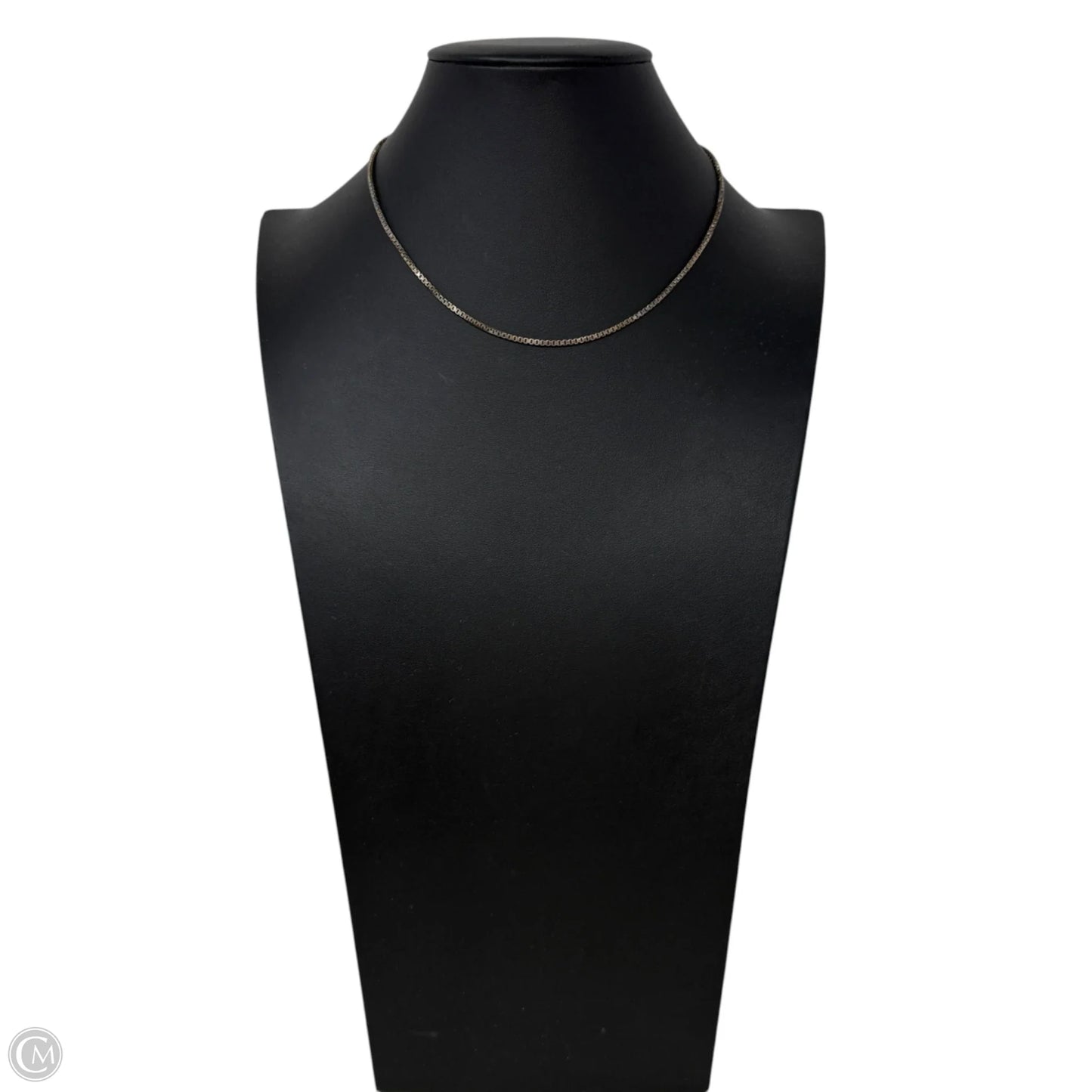 Italian Sterling Silver Box Chain Necklace Stamped GM