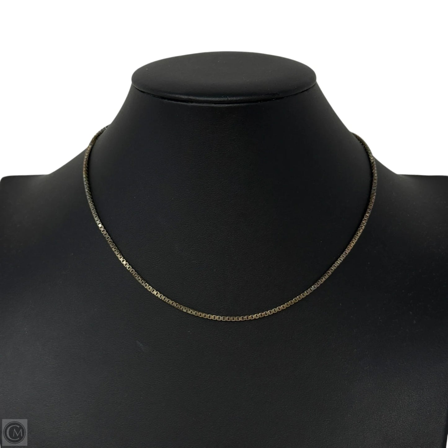 Italian Sterling Silver Box Chain Necklace Stamped GM