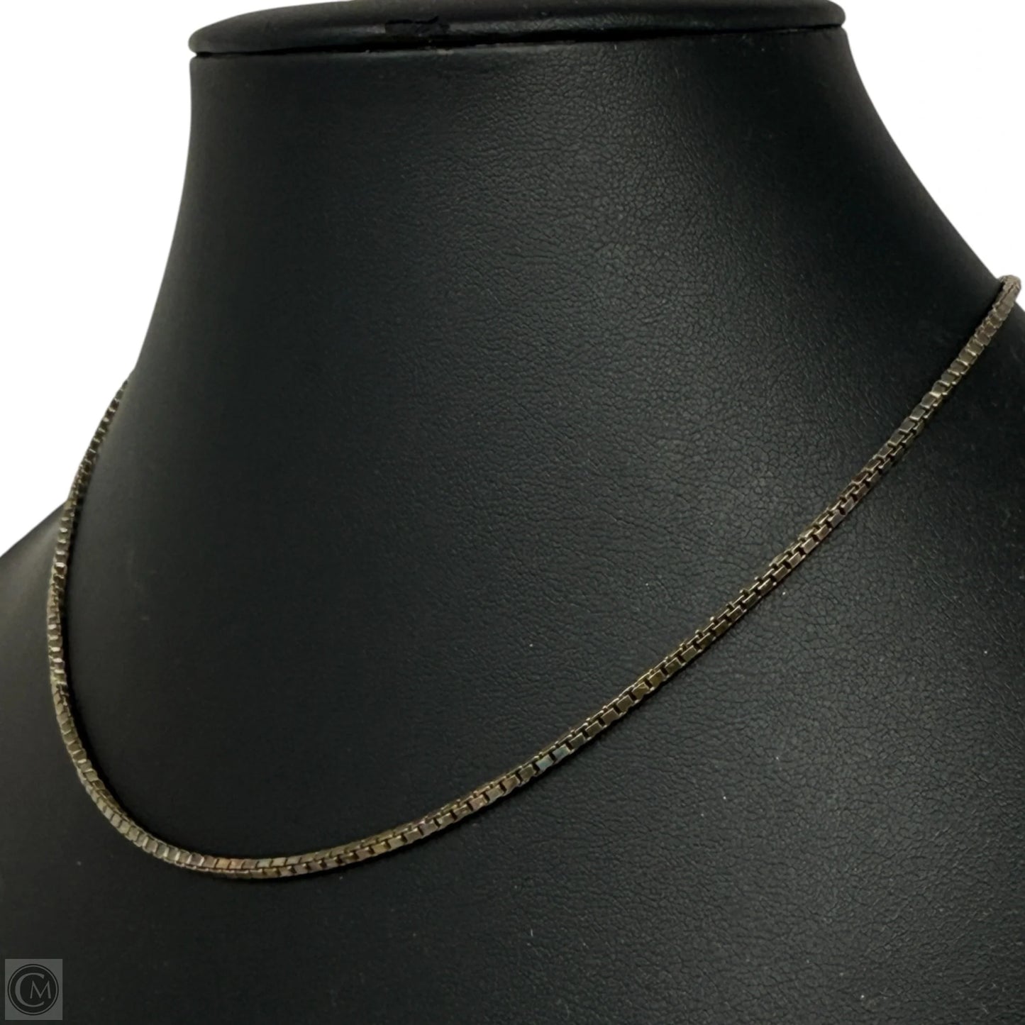 Italian Sterling Silver Box Chain Necklace Stamped GM